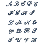 Applicazioni Termoadesive LETTERE MAIUSCOLE CORSIVO BLU - Cucirini Tre Stelle